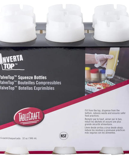 Bình Squeeze Invertatop Tablecraft C32SV 946 ml Polyethylene Trong Suốt