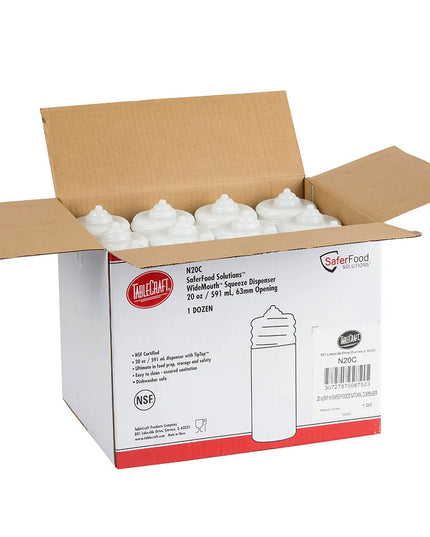 Bình Squeeze Miệng Rộng Tablecraft N20C 591 ml Đầu Đơn Màu Tự Nhiên