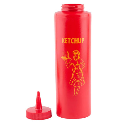 Bình Squeeze Nostalgia Tablecraft 1112K 355 ml Tương Cà Polyethylene Mềm