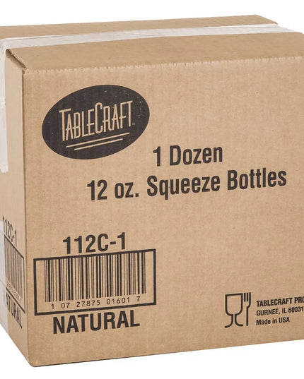 Bình Squeeze Tablecraft 112C-1 355 ml Đầu Côn Nắp Tự Nhiên Nhựa Poly