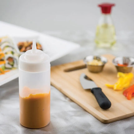 Bình Squeeze Tablecraft 11663C 473 ml, Đầu Côn Tự Nhiên, Polyethylene, Trong Suốt