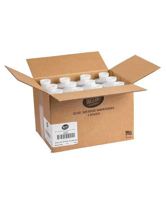 Bình Squeeze Tablecraft 32C Nhựa Polyethylene 946 ml - Nắp Tự Nhiên, Thân Tự Nhiên