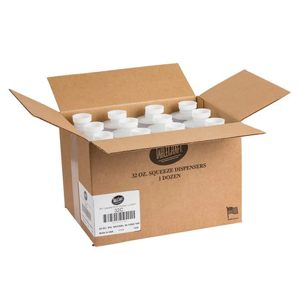 Bình Squeeze Tablecraft 32C Nhựa Polyethylene 946 ml - Nắp Tự Nhiên, Thân Tự Nhiên