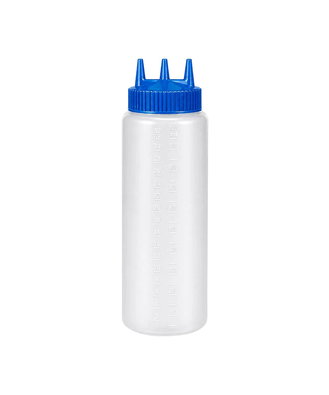 Bình Squeeze Vollrath 3332-1344 Miệng Rộng 946 ml - Nắp Xanh, Thân Trong