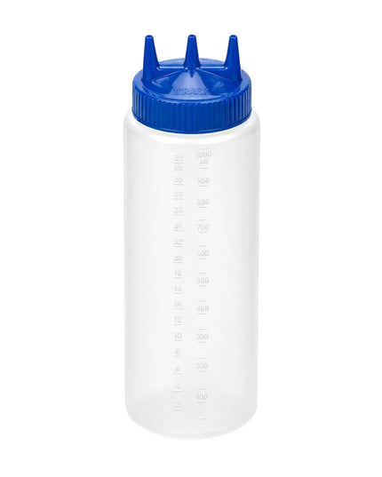 Bình Squeeze Vollrath 3332-1344 Miệng Rộng 946 ml - Nắp Xanh, Thân Trong