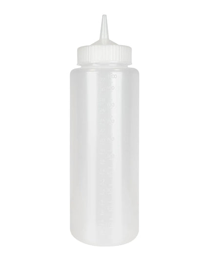 Bình Squeeze Vollrath 4932-13 946 ml Miệng Rộng Trong Suốt Nắp Trong