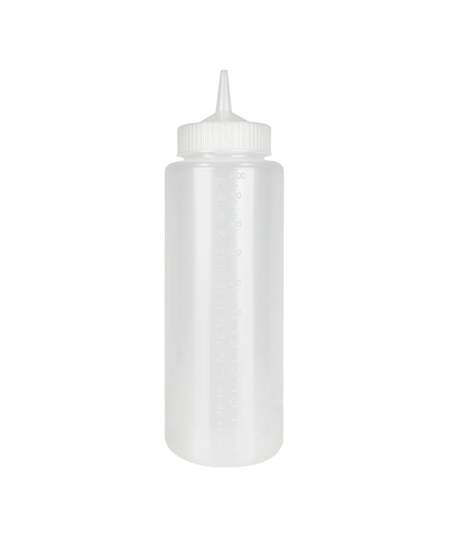 Bình Squeeze Vollrath 4932-13 946 ml Miệng Rộng Trong Suốt Nắp Trong