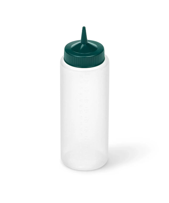 Bình Squeeze Vollrath 4932-13191 Miệng Rộng 946 ml - Nắp Xanh Vista, Thân Trong