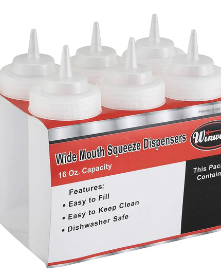 Bình Squeeze Winco PSW-32R Nhựa Miệng Rộng 946 ml - Đỏ