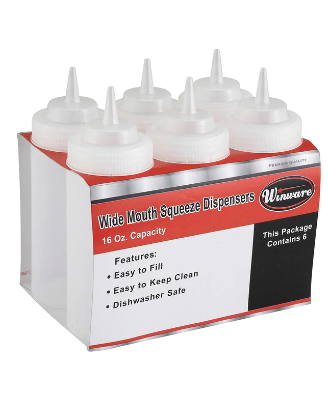 Bình Squeeze Winco PSW-32R Nhựa Miệng Rộng 946 ml - Đỏ