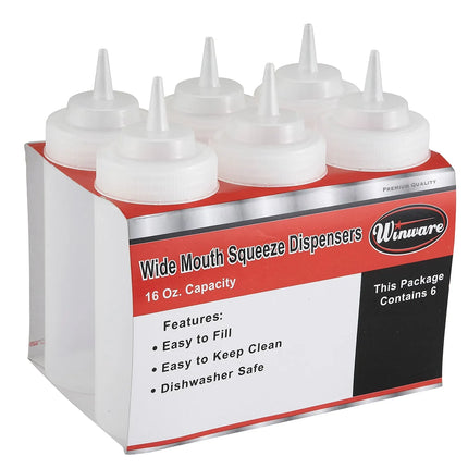 Bình Squeeze Winco PSW-32R Nhựa Miệng Rộng 946 ml - Đỏ
