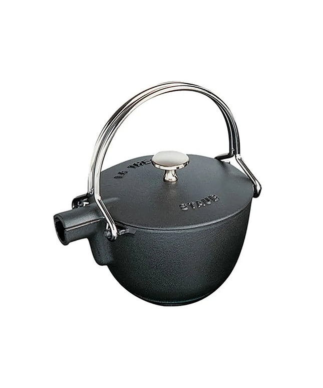 Bình Trà Tròn Staub 1004030 Gang Tráng Men Bề Mặt Nhám Đen 946 ml
