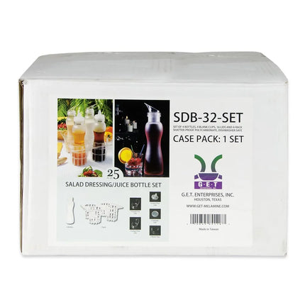 Bộ 25 Chai Đựng Sốt Salad/Nước Ép GET SDB-32-PC-SET - Nhựa Polycarbonate, Trong Suốt