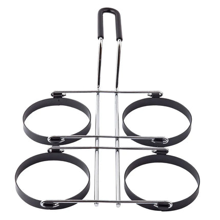 Bộ 4 Khuôn Chiên Trứng Tablecraft 1240 Bề Mặt Mạ Chrome, 4 Khuôn 10.2 x 1.6 cm