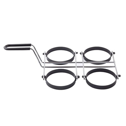 Bộ 4 Khuôn Chiên Trứng Tablecraft 1240 Bề Mặt Mạ Chrome, 4 Khuôn 10.2 x 1.6 cm