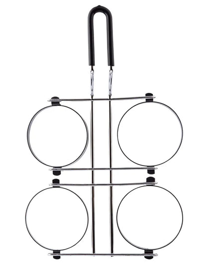 Bộ 4 Khuôn Chiên Trứng Tablecraft 1240 Bề Mặt Mạ Chrome, 4 Khuôn 10.2 x 1.6 cm