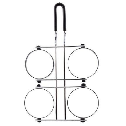 Bộ 4 Khuôn Chiên Trứng Tablecraft 1240 Bề Mặt Mạ Chrome, 4 Khuôn 10.2 x 1.6 cm