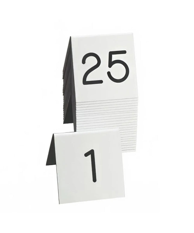 Bộ Bảng Số Để Bàn Cal-Mil 271B-2 Số Khắc Nổi Hai Mặt #26-50, Đen/Trắng