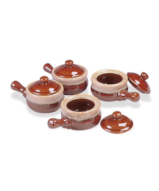 Bộ Bát Súp Hành Gốm Kèm Nắp Browne 744047 473 ml Màu Nâu