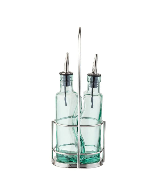 Bộ Bình Đựng Dầu Giấm Gemelli Tablecraft 918RSN 251 ml Inox - Thủy Tinh, Xanh Lá Nhạt