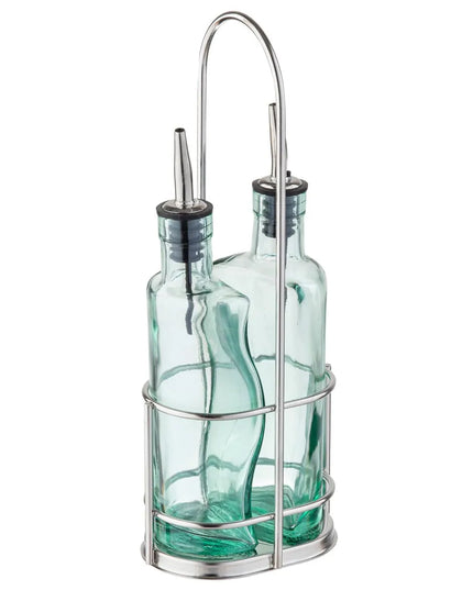 Bộ Bình Đựng Dầu Giấm Gemelli Tablecraft 918RSN 251 ml Inox - Thủy Tinh, Xanh Lá Nhạt