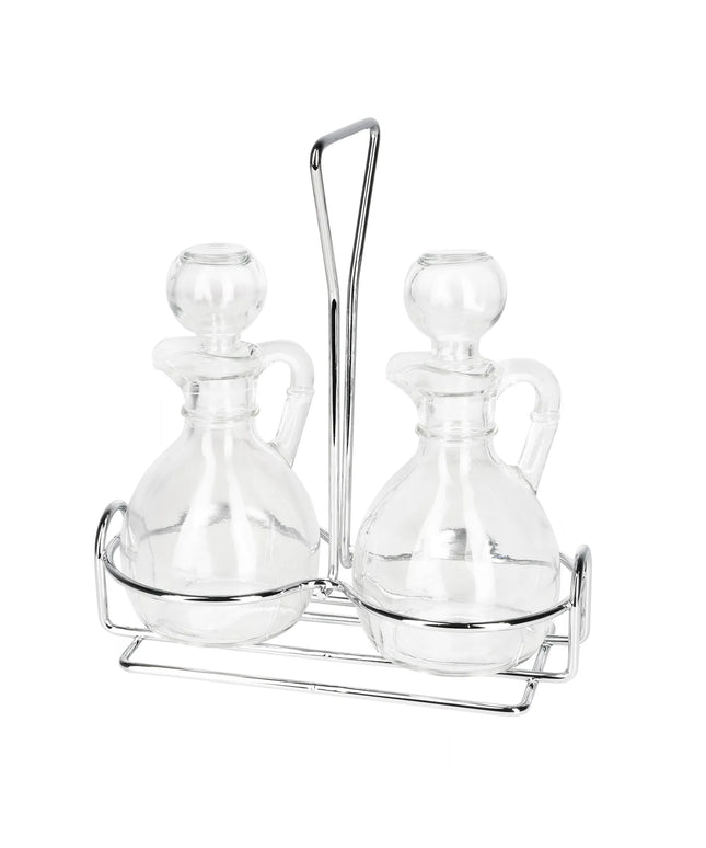Bộ Bình Đựng Dầu Giấm Libbey 80371 177 ml Kệ Dây Nút Thủy Tinh - Thủy Tinh, Trong Suốt
