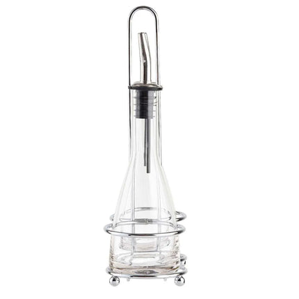 Bộ Bình Đựng Dầu Giấm Tablecraft 611N 177 ml Kệ Chrome & Vòi Rót Inox - Thủy Tinh, Trong Suốt