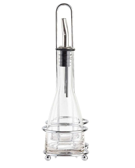 Bộ Bình Đựng Dầu Giấm Tablecraft 611N 177 ml Kệ Chrome Vòi Rót Inox - Thủy Tinh, Trong Suốt