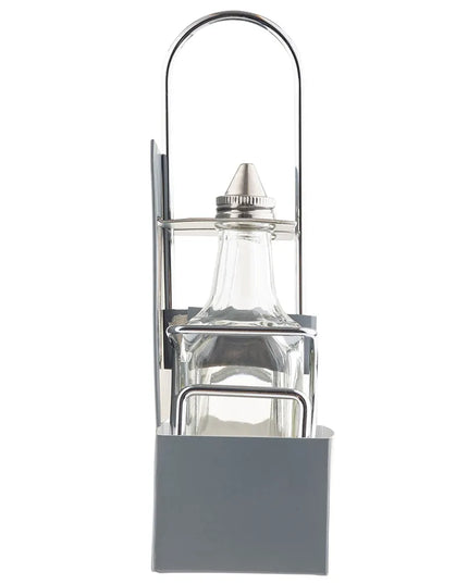Bộ Bình Đựng Dầu Giấm Tablecraft H600N2 177 ml Kệ Chrome Nắp Inox - Thủy Tinh, Trong Suốt