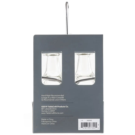 Bộ Bình Đựng Dầu Giấm Tablecraft H600N2 177 ml Kệ Chrome Nắp Inox - Thủy Tinh, Trong Suốt