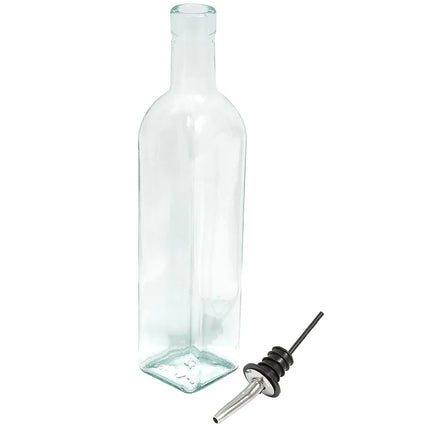 Bộ Bình Đựng Dầu Giấm Tablecraft H916N 473 ml Kệ Chrome & Vòi Rót Inox - Thủy Tinh, Xanh Lá Nhạt