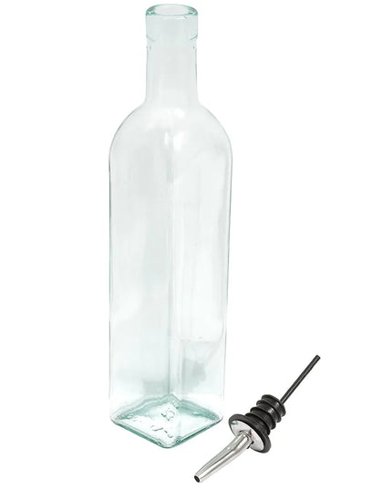 Bộ Bình Đựng Dầu Giấm Tablecraft H916N 473 ml Kệ Chrome Vòi Rót Inox - Thủy Tinh, Xanh Lá Nhạt