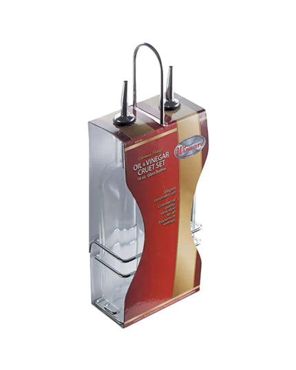 Bộ Bình Đựng Dầu Giấm Winco GOB-8S 237 ml Kệ Chrome Vòi Rót Kim Loại - Thủy Tinh, Trong Suốt