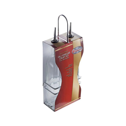 Bộ Bình Đựng Dầu Giấm Winco GOB-8S 237 ml Kệ Chrome Vòi Rót Kim Loại - Thủy Tinh, Trong Suốt