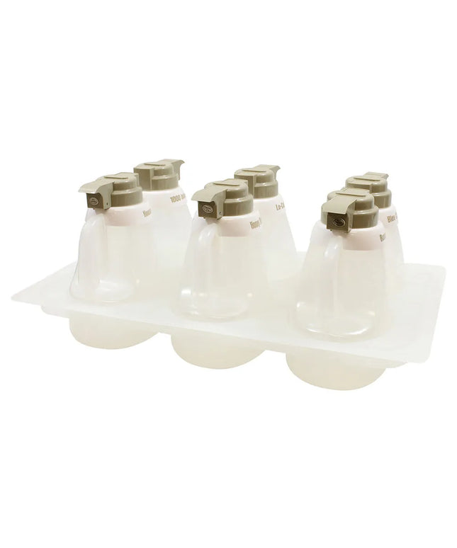 Bộ Bình Đựng Sốt Salad Tablecraft 484 - 1 Trong Suốt, 6 Nhựa Lexan, 9 Vòng Nhận Dạng