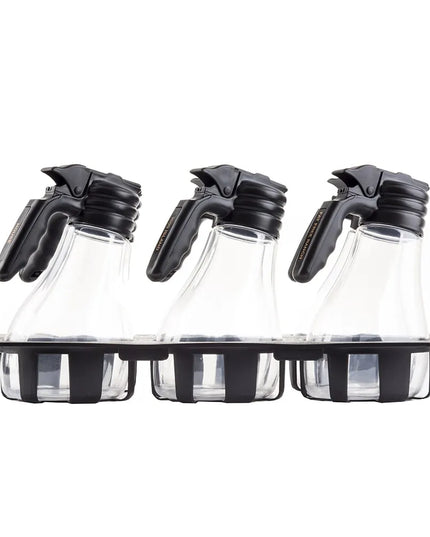Bộ Bình Đựng Sốt Salad Tablecraft N481BK - 6 Bình & Khay Đen