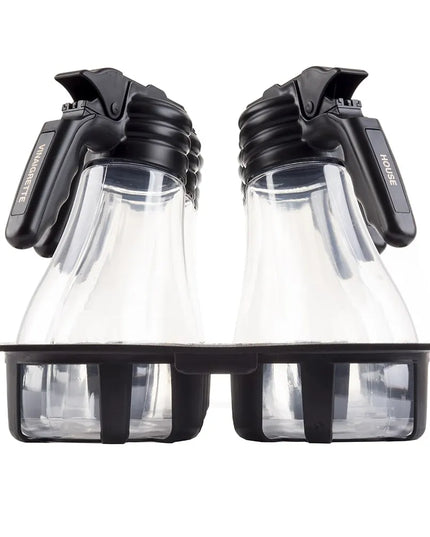 Bộ Bình Đựng Sốt Salad Tablecraft N481BK - 6 Bình & Khay Đen