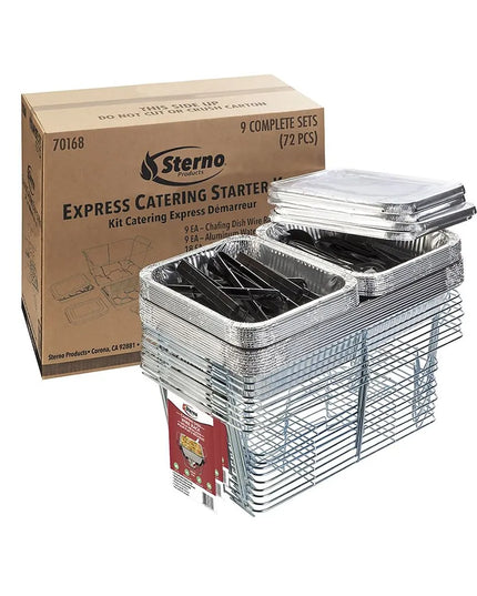 Bộ Catering Sterno Kèm (18) Khay Đựng Thức Ăn Nửa Cỡ Nhôm 70168