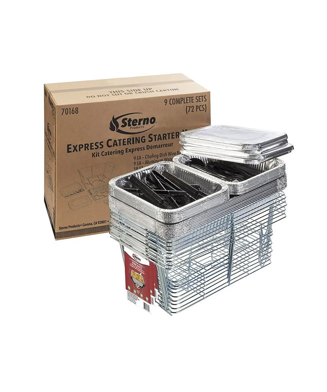 Bộ Catering Sterno Kèm (18) Khay Đựng Thức Ăn Nửa Cỡ Nhôm 70168
