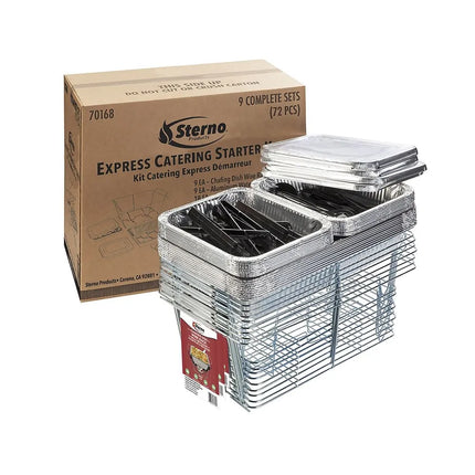 Bộ Catering Sterno Kèm (18) Khay Đựng Thức Ăn Nửa Cỡ Nhôm 70168