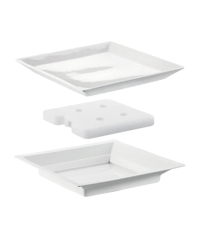 Bộ Đĩa Giữ Lạnh Cal-Mil 3063 27.9 cm, Sứ Trắng, Kèm Túi Làm Lạnh