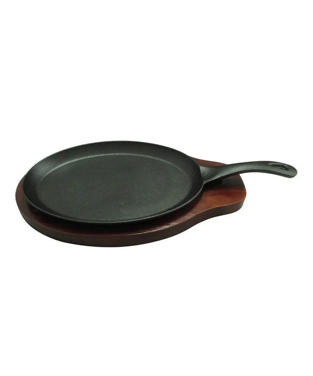 Bộ Dụng Cụ Phục Vụ Fajita Winco FS-2 Chảo Gang Đế Gỗ