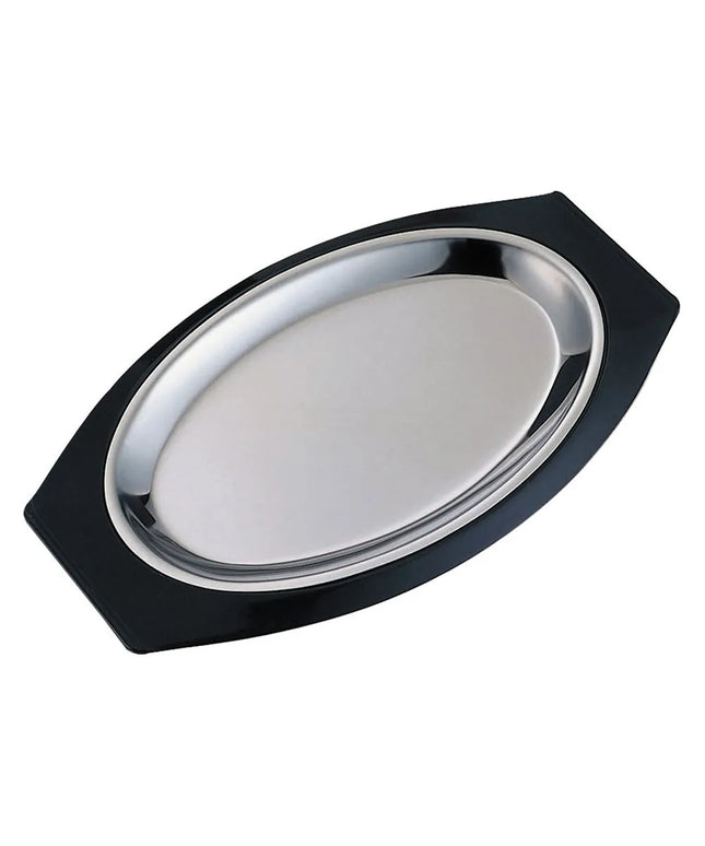 Bộ Khay Oval Hoàn Chỉnh Service Ideas RO117BLC, Tay Cầm Oval, Lót Thép Không Gỉ, Đen