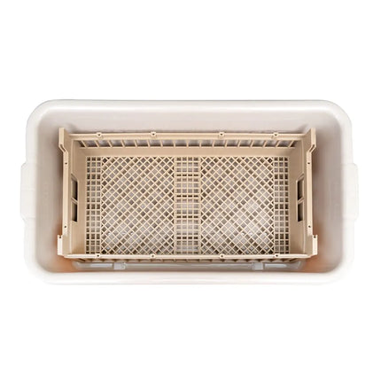 Bộ Ngâm Dao Nĩa Vollrath 52827 Cỡ Nửa Khay - Giá Đỡ Và Thùng Ngâm, Màu Beige