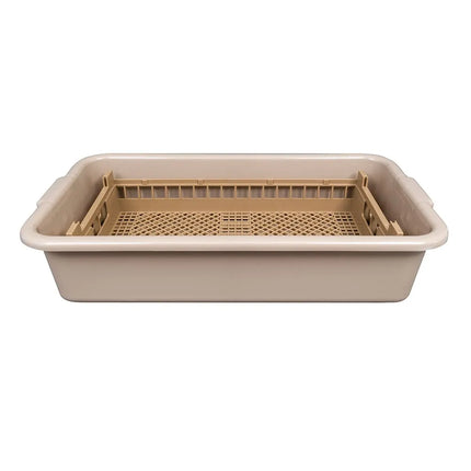 Bộ Ngâm Dao Nĩa Vollrath 52827 Cỡ Nửa Khay - Giá Đỡ Và Thùng Ngâm, Màu Beige