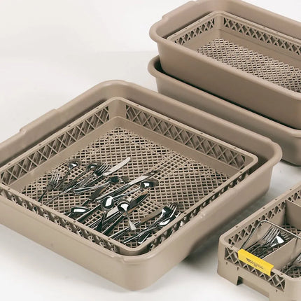 Bộ Ngâm Dao Nĩa Vollrath 52827 Cỡ Nửa Khay - Giá Đỡ Và Thùng Ngâm, Màu Beige