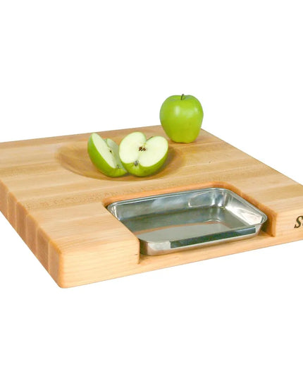 Bộ Quà Tặng John Boos PM18180225-P-RK Thớt 45.7 x 45.7 x 5.7 cm, Chảo & Dao Rocker, Màu Kem