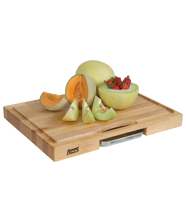 Bộ Quà Tặng John Boos PM2418225-P Với Thớt 61x45.7x5.7 cm, Khay & Rãnh Hứng Nước, Màu Kem