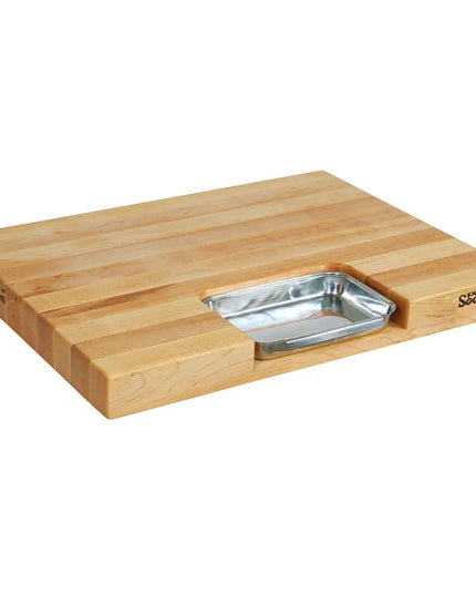 Bộ Quà Tặng John Boos PM2418225-P Với Thớt 61x45.7x5.7 cm, Khay & Rãnh Hứng Nước, Màu Kem