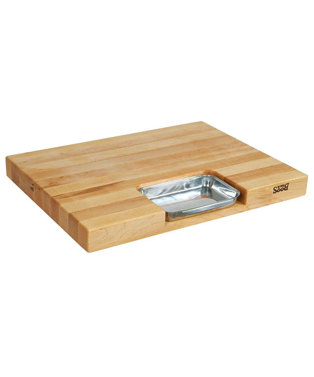 Bộ Quà Tặng John Boos PM2418225-P Với Thớt 61x45.7x5.7 cm, Khay & Rãnh Hứng Nước, Màu Kem